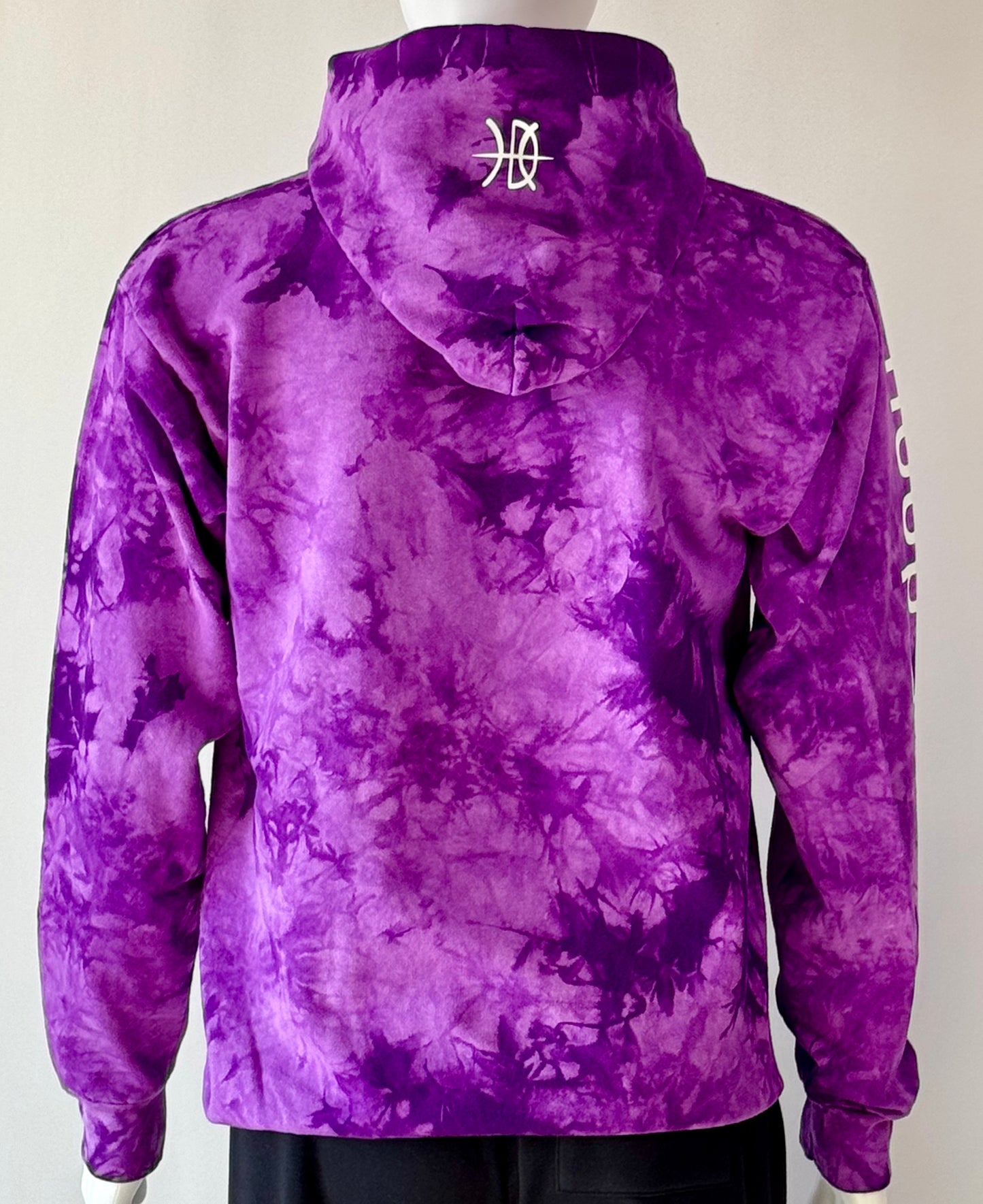 Mens Tie Dye Hoodie Purple/White