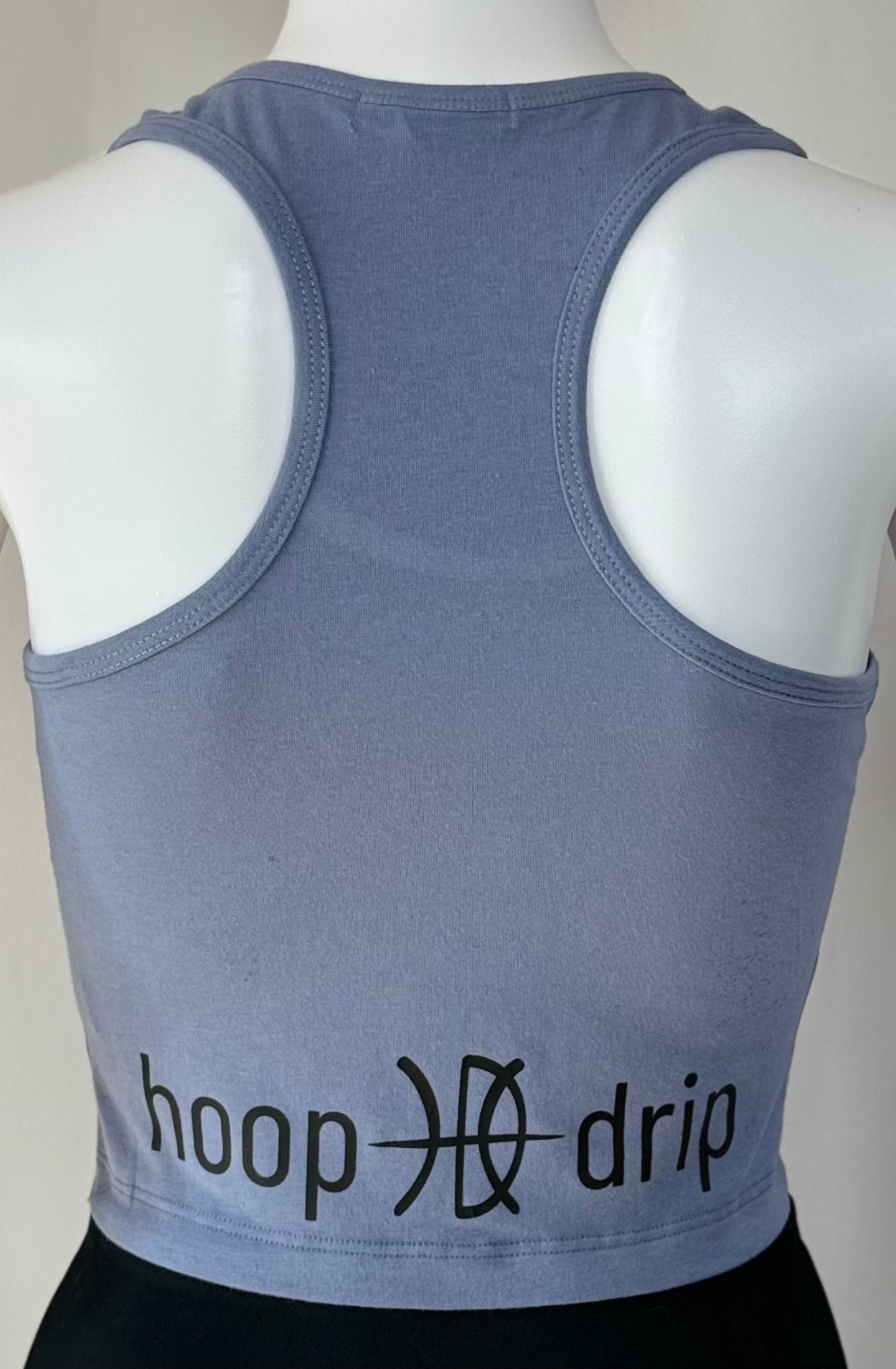 Women's Racerback Blue Crop Tank Top