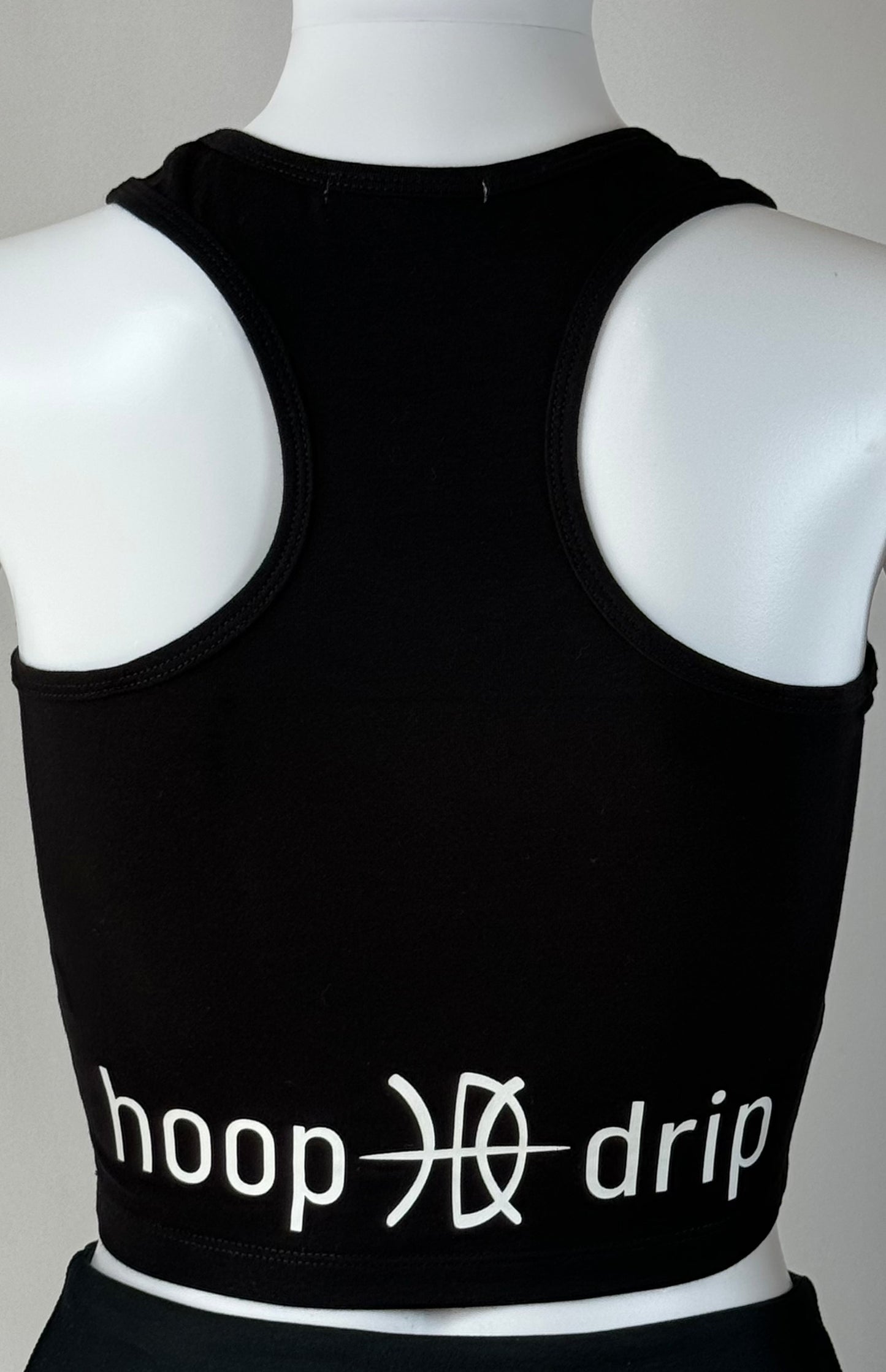 Women's Racerback Black Crop Tank Top