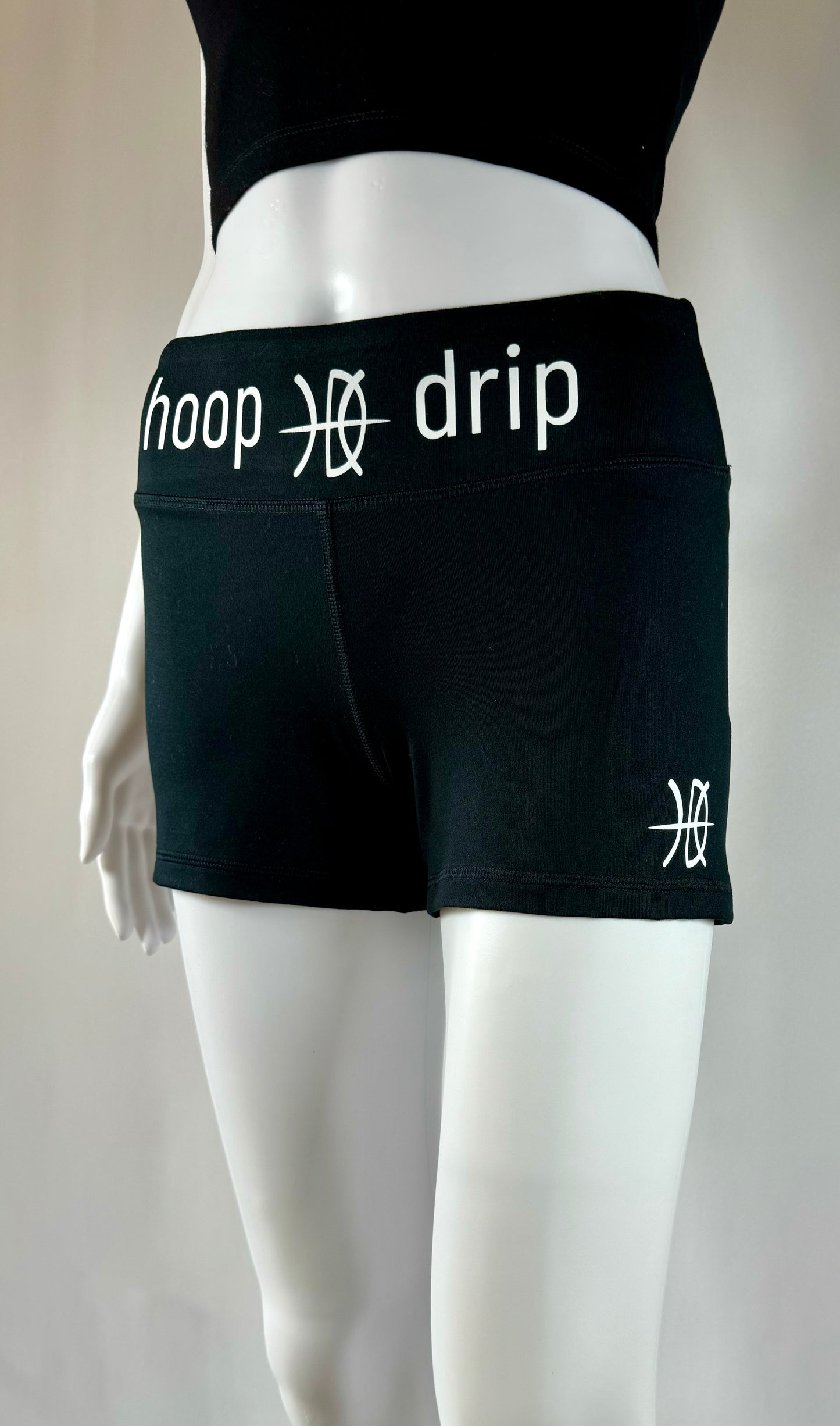 Women's Black 3" Full Logo Spandex Shorts