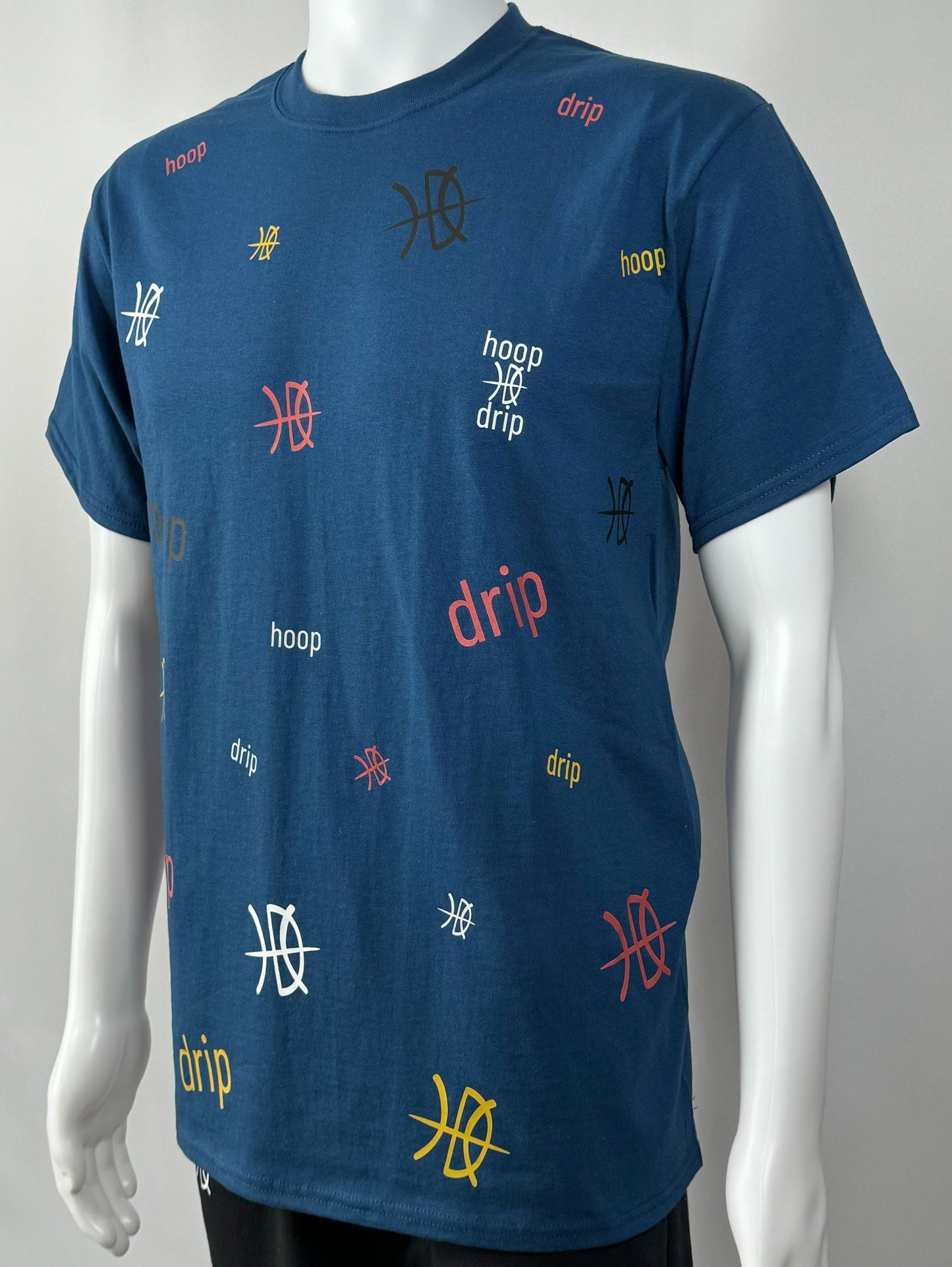 Men’s Classic Fit Scattered Blue Logo T-Shirt