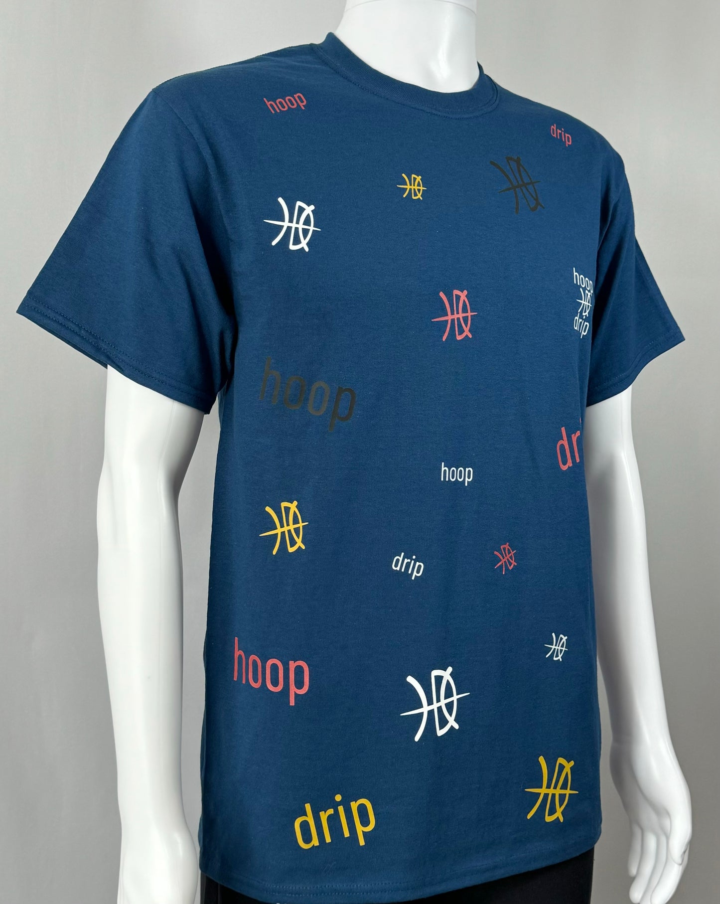 Men’s Classic Fit Scattered Blue Logo T-Shirt