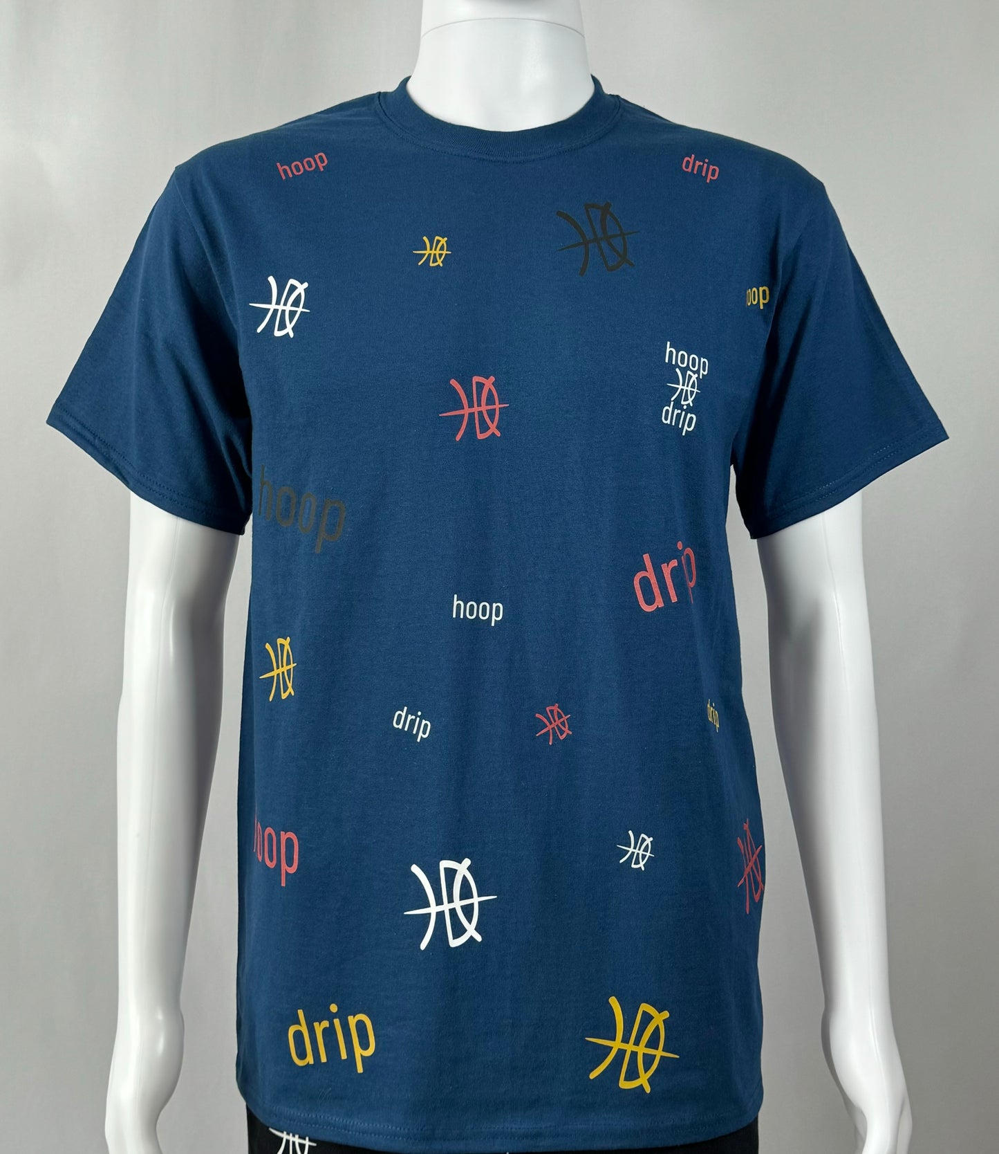Men’s Classic Fit Scattered Blue Logo T-Shirt