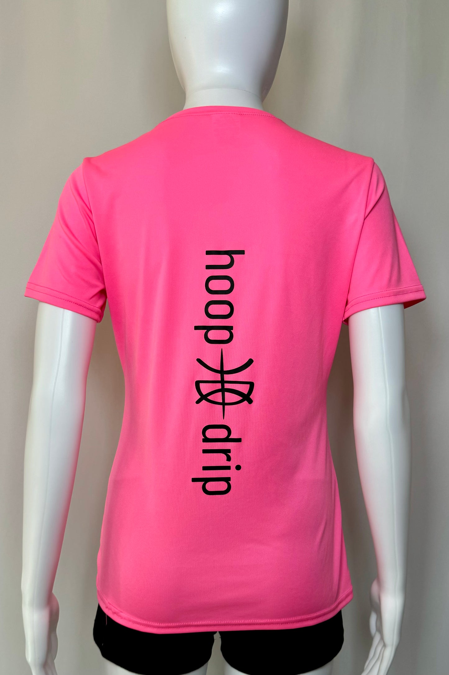 Women's Performance T-Shirt Pink/Black Logo