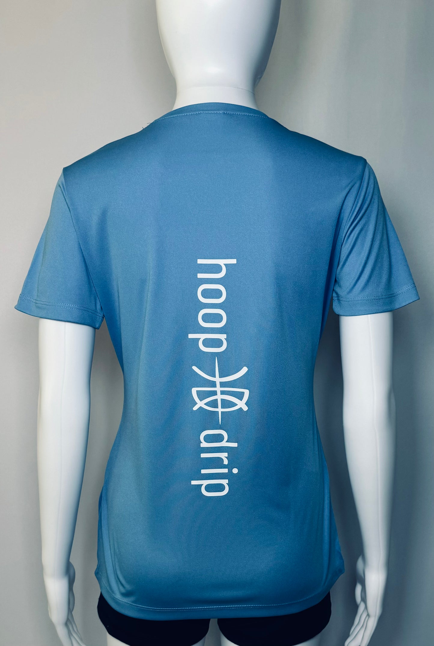 Women's Performance T-Shirt Light Blue/White Logo