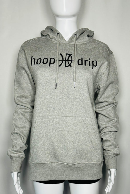 Women's Fleece Soft Grey/Black Logo Hoodie