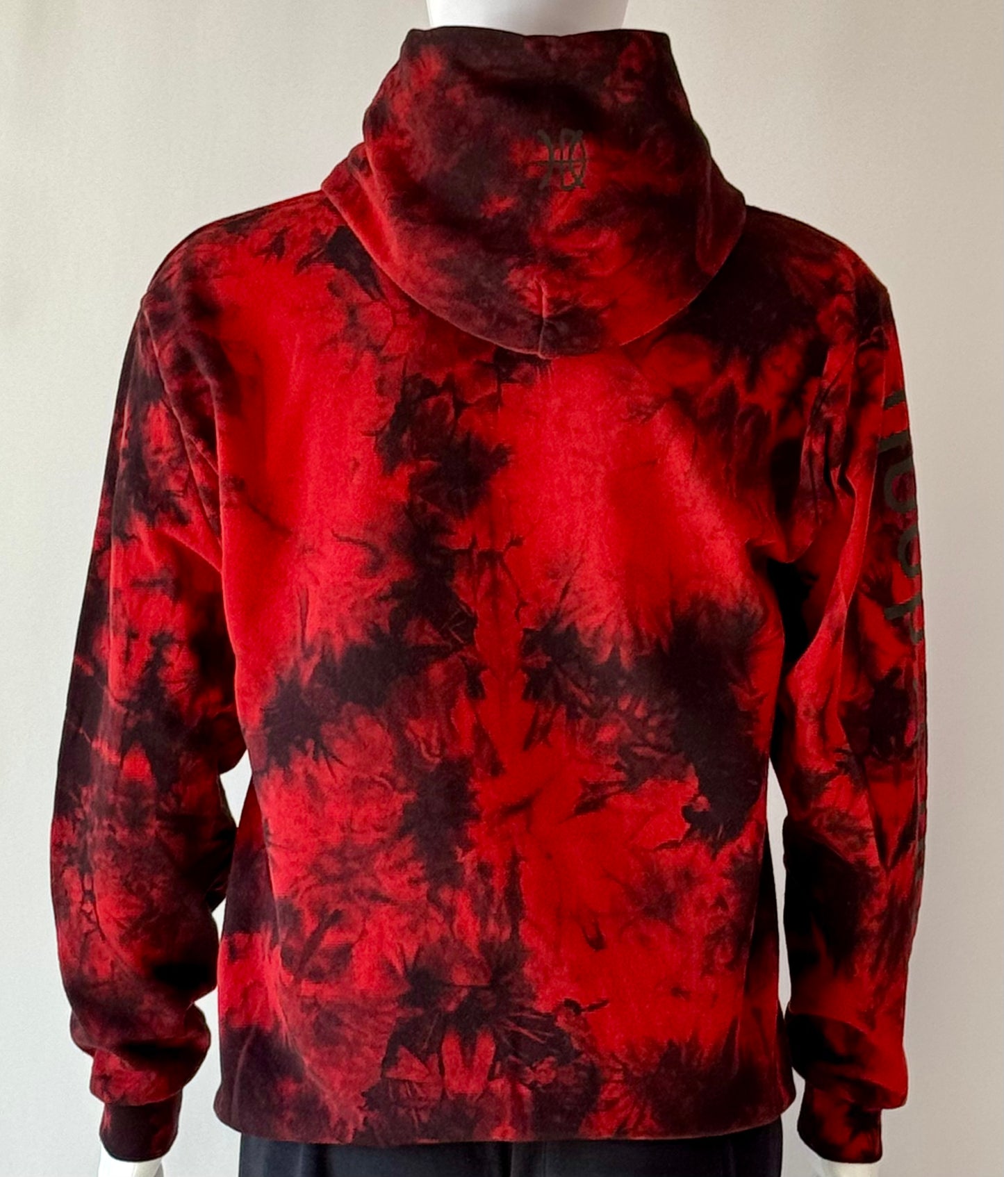 Mens Tie Dye Hoodie Red/Black