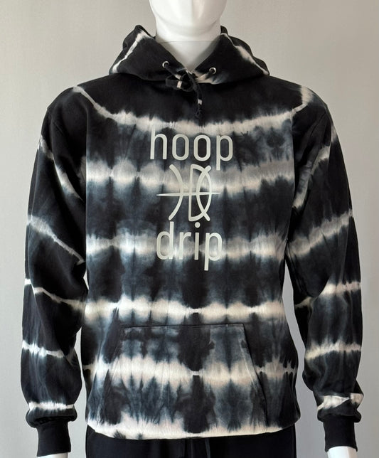 Men’s Stripe Black/White Tie Dye Hoodie