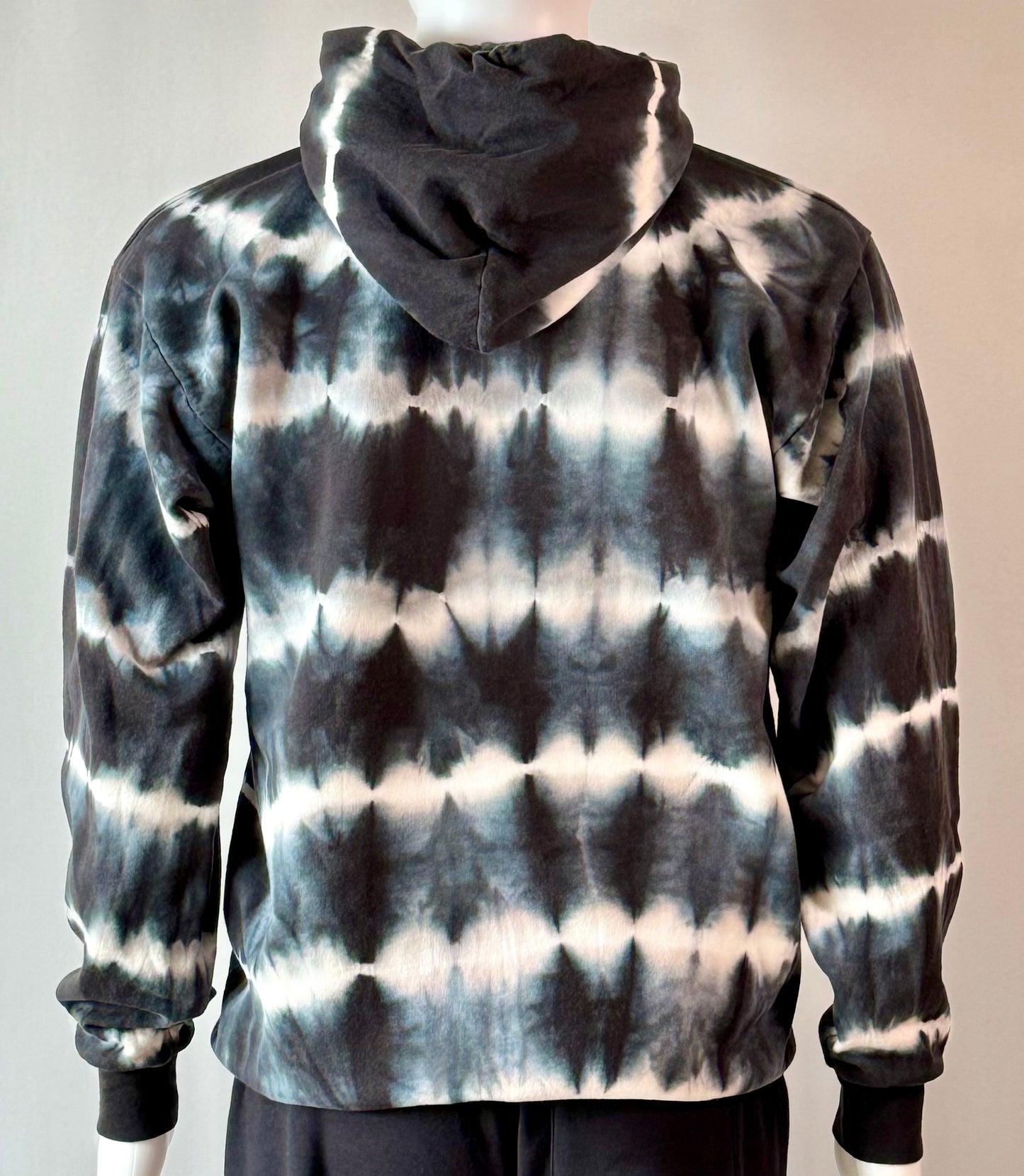 Men’s Stripe Black/White Tie Dye Hoodie