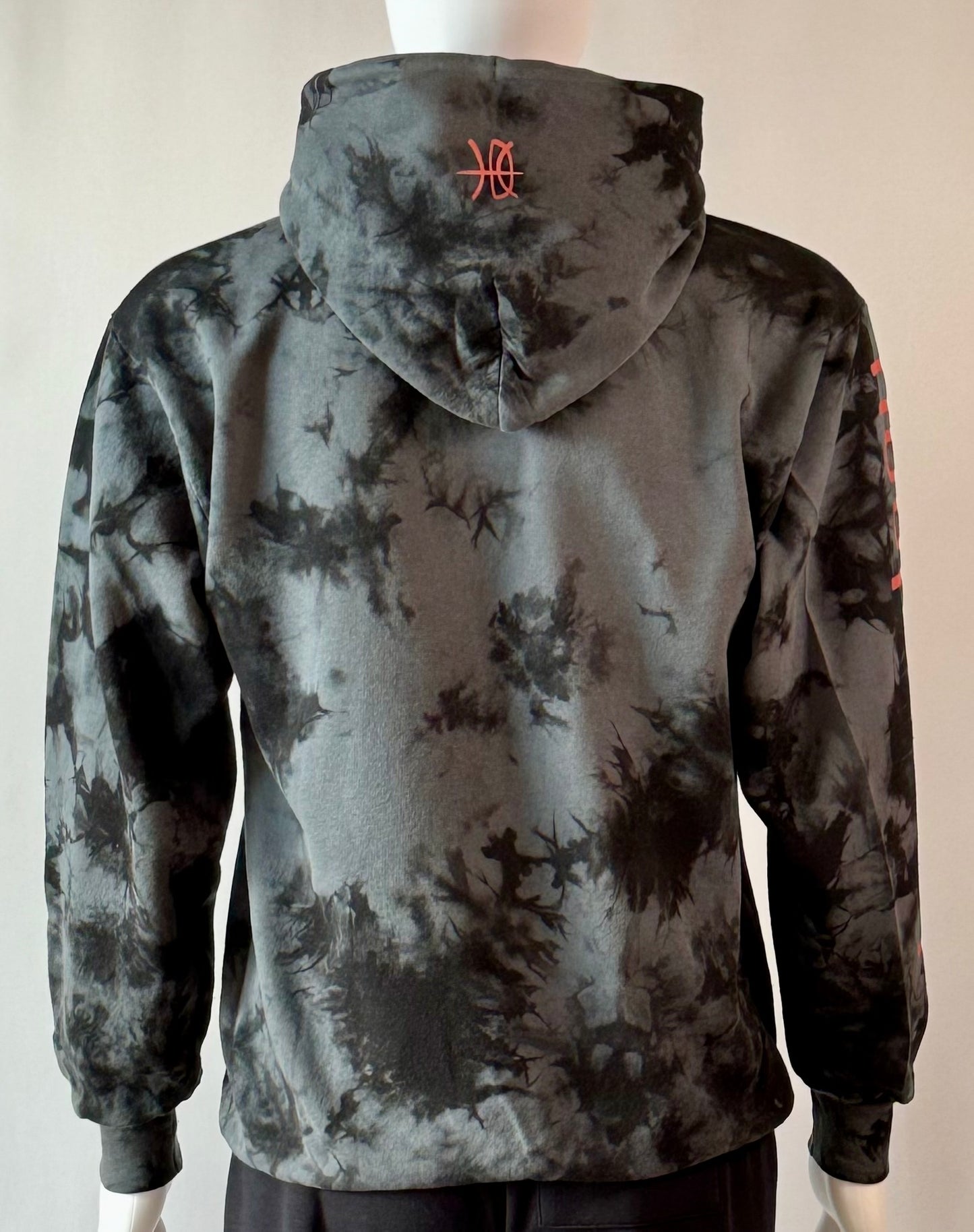 Mens Tie Dye Hoodie Black/Red