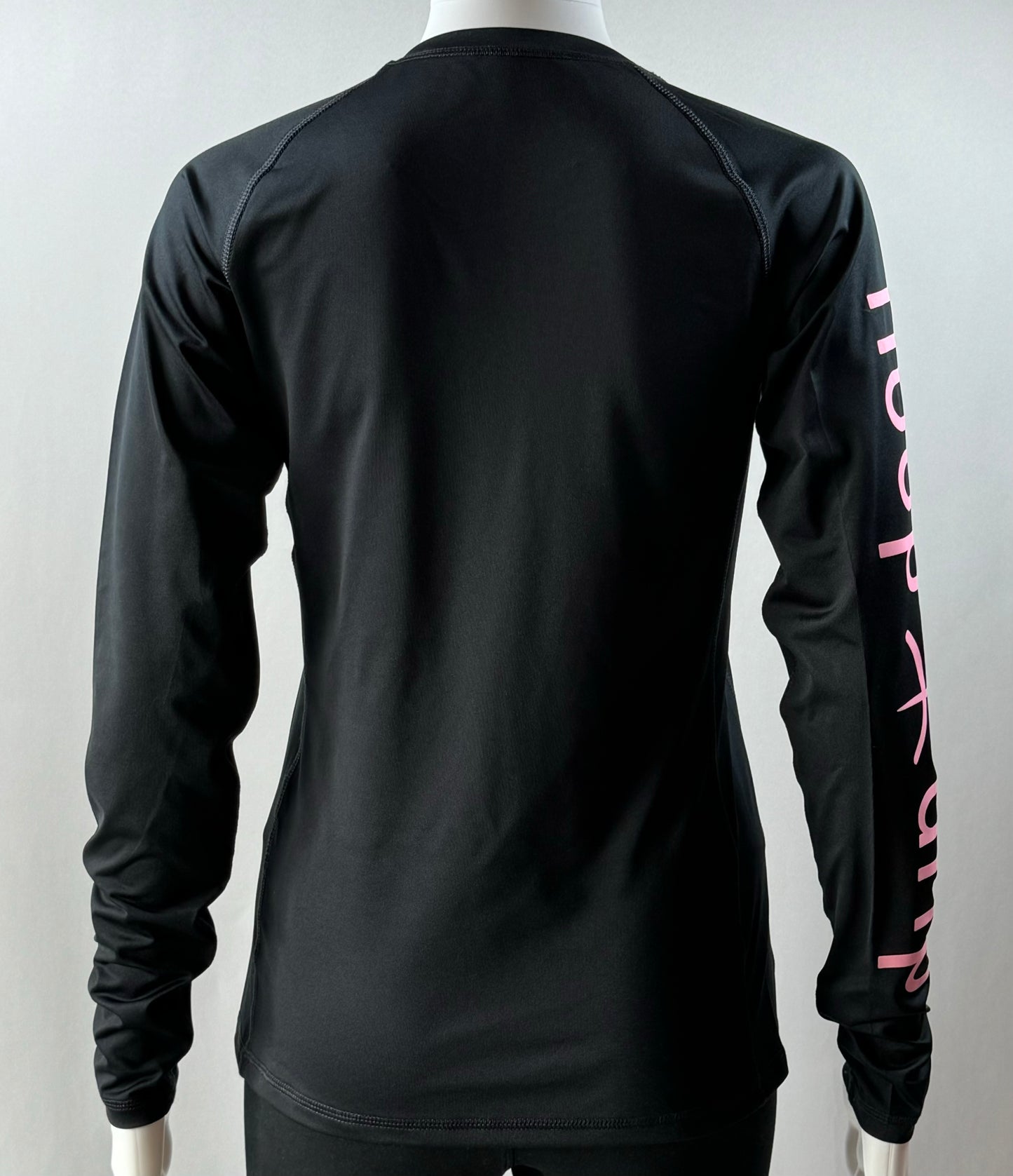 Women's Long Sleeve Rashguard Black/Pink Swim Shirt