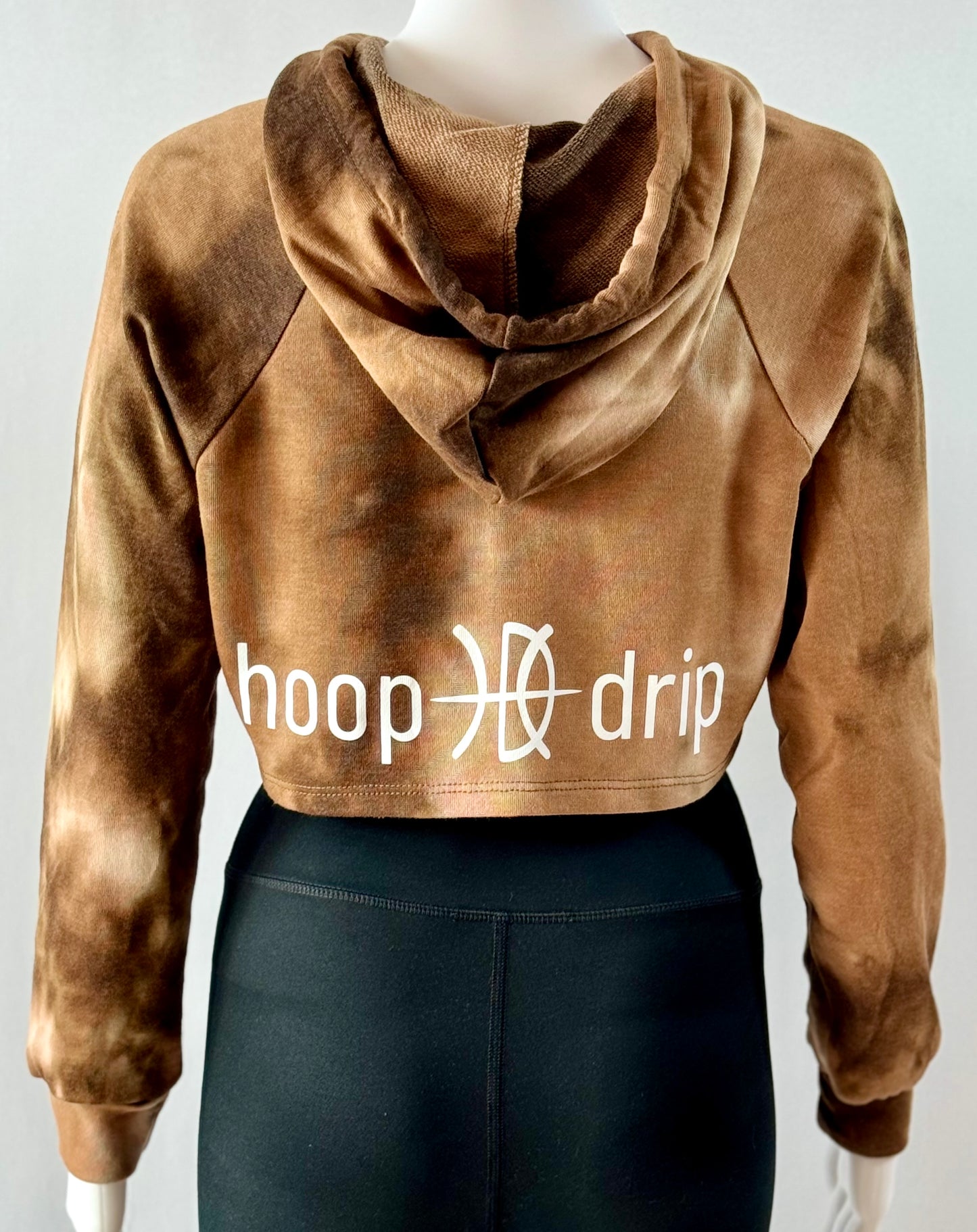 **SALE** Women's Tie Dye Crop Brown/Tan Hoodie