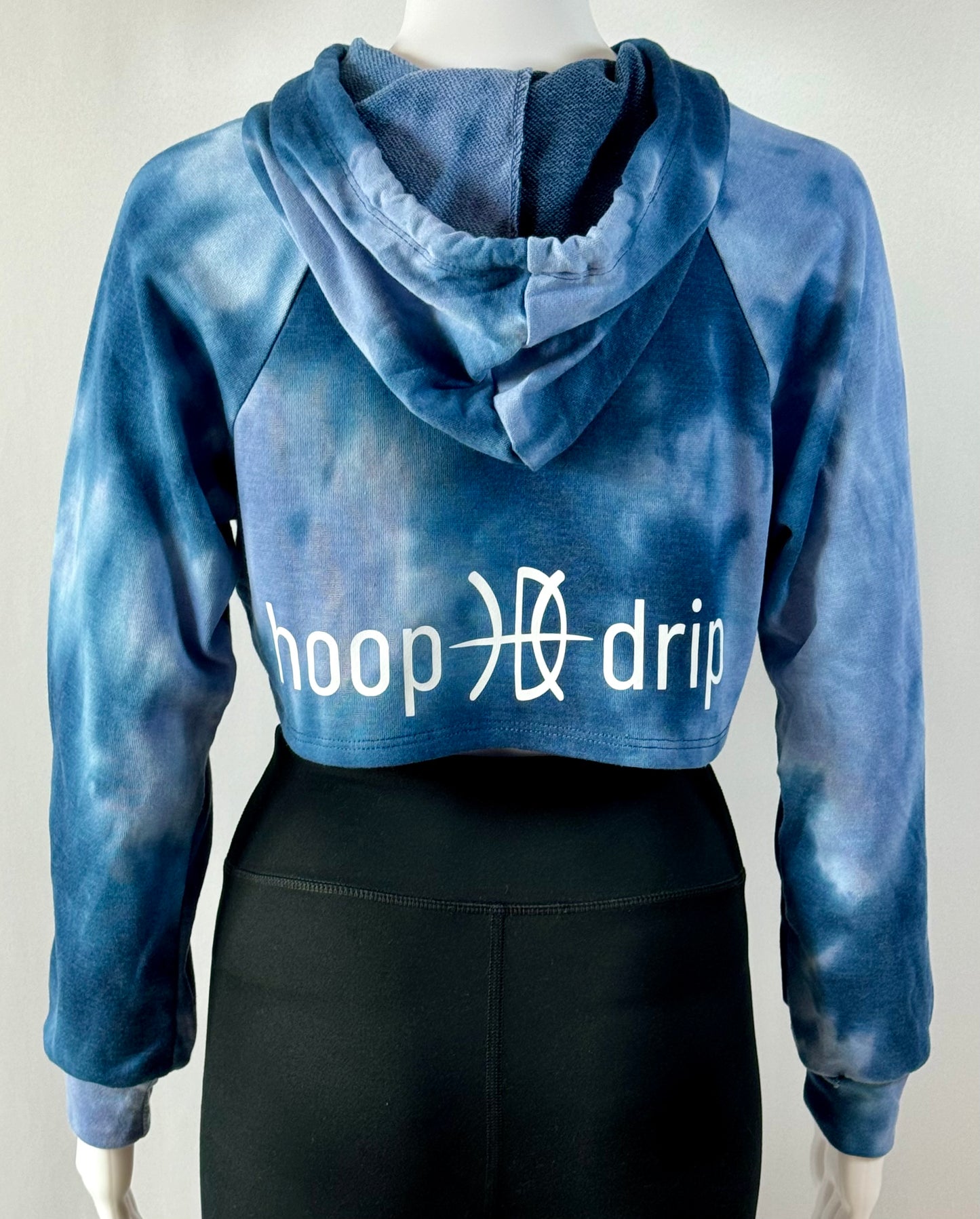 **SALE** Women's Tie Dye Crop Blue Hoodie