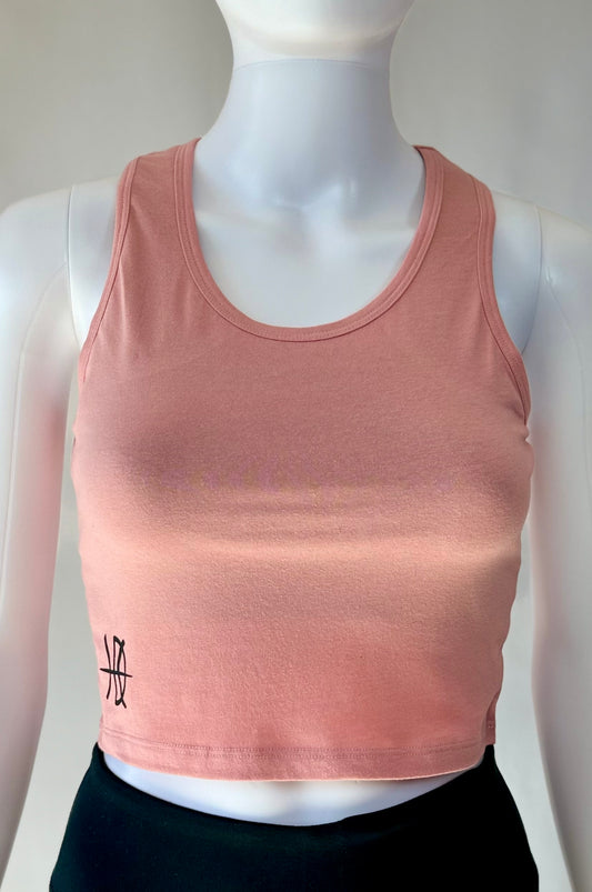 Women's Racerback Peach Crop Tank Top