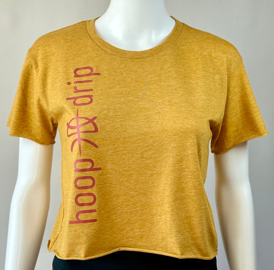 Women's Crop Short Sleeve Gold/Red Tee