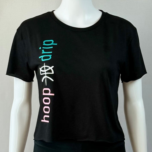 Women's Crop Short Sleeve Pink/Teal Tee