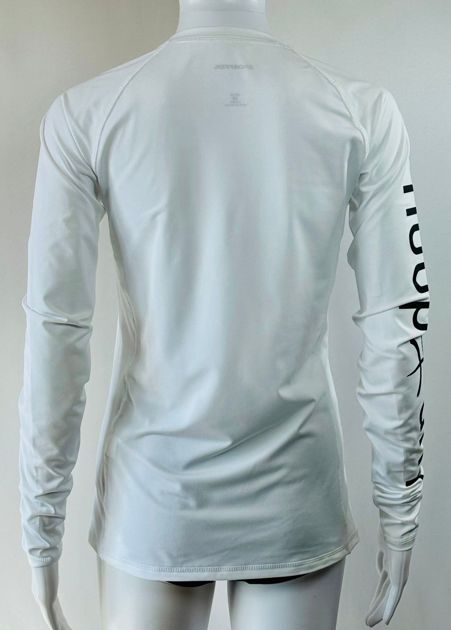 Women's Long Sleeve Rashguard White/Black Swim Shirt