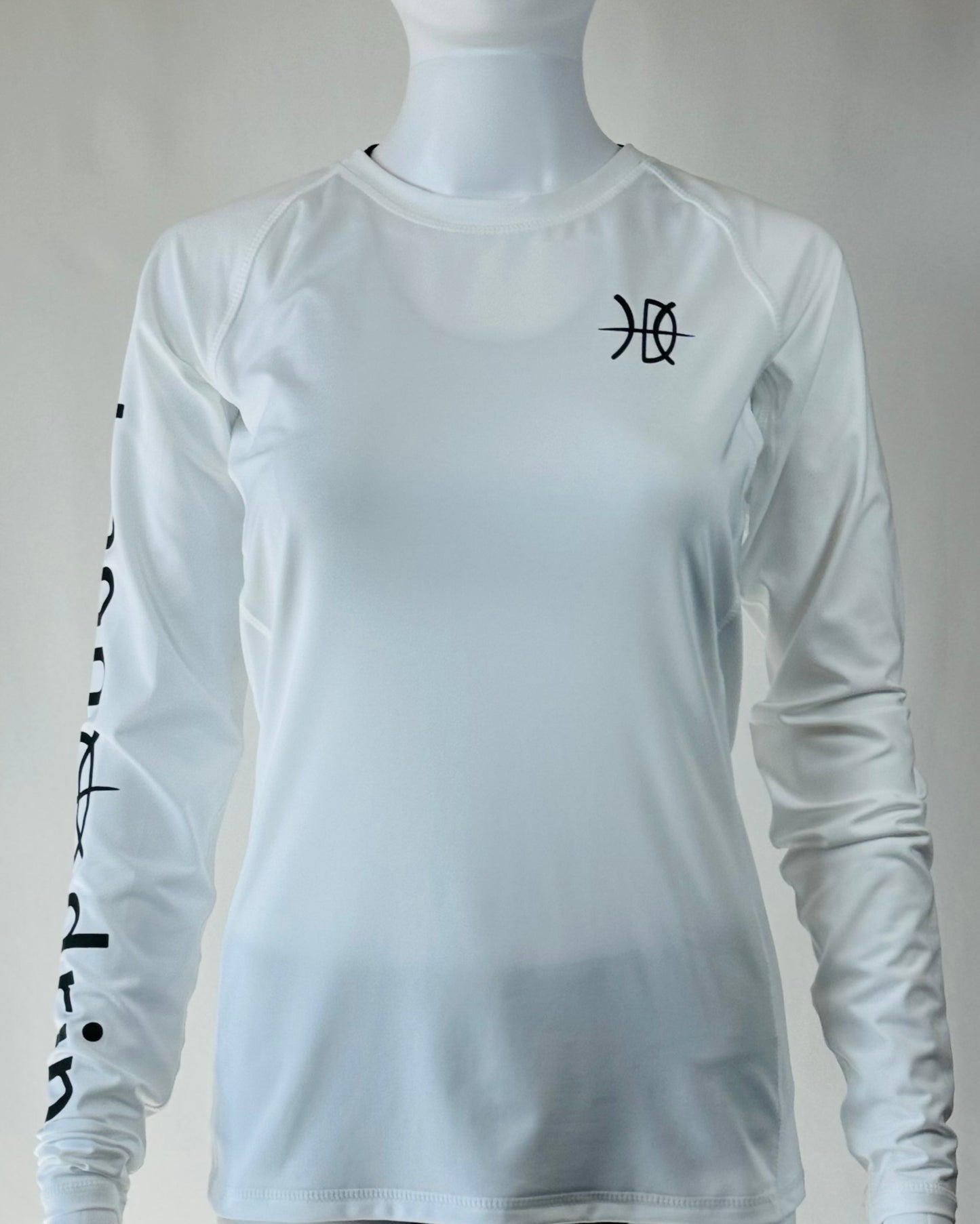 Women's Long Sleeve Rashguard White/Black Swim Shirt