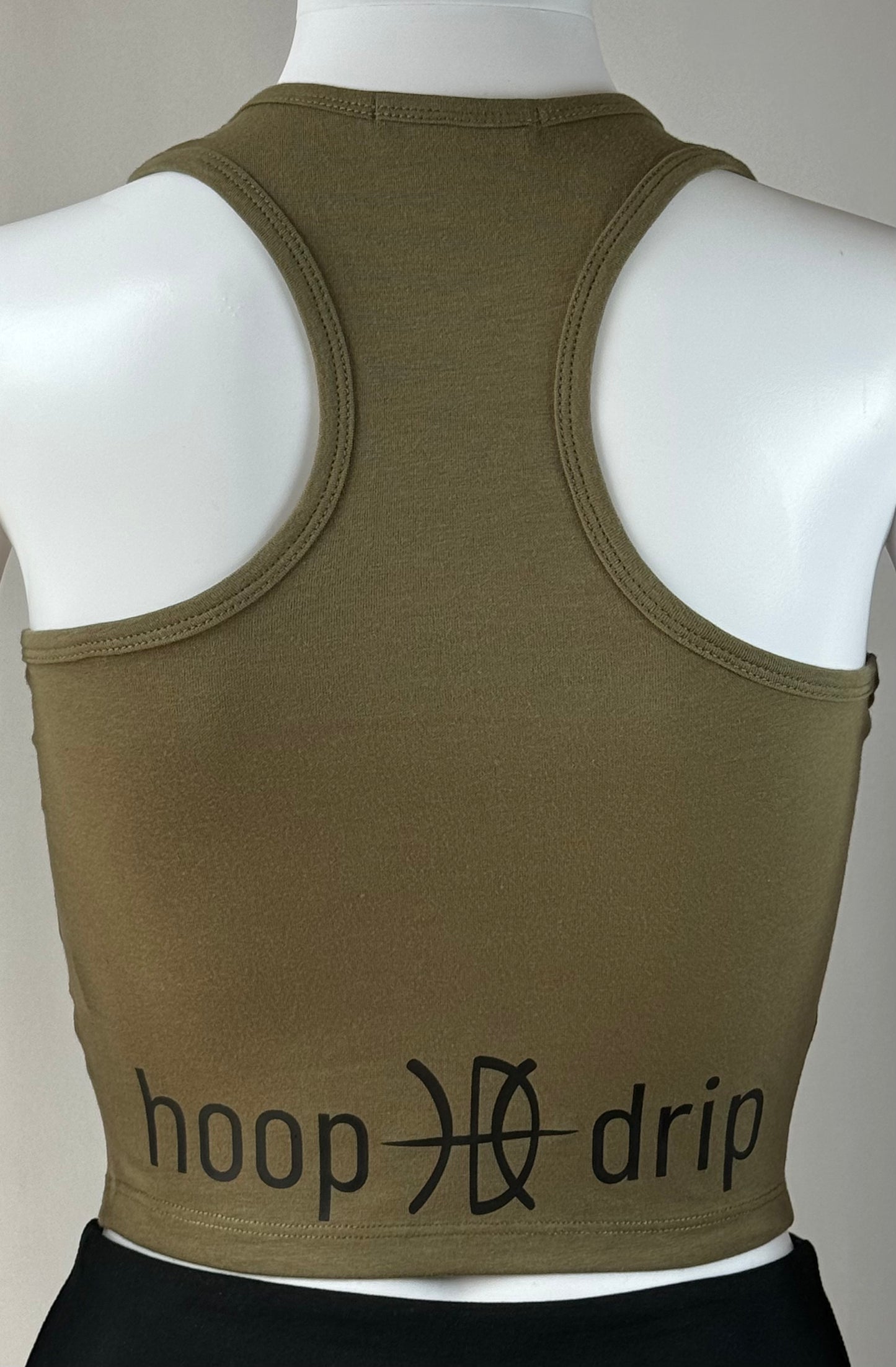 Women's Racerback Green Crop Tank Top