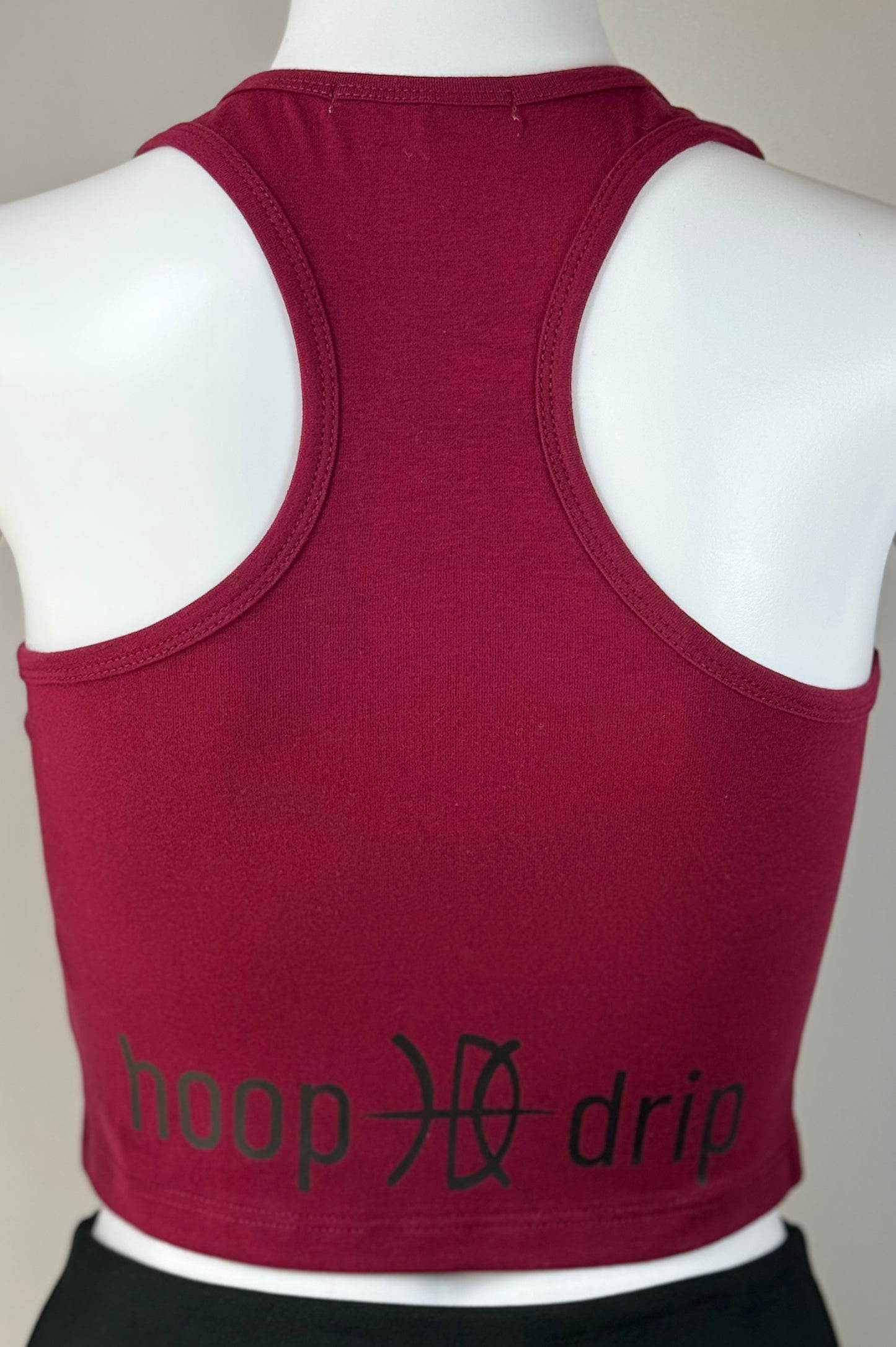 Women's Racerback Maroon Crop Tank Top