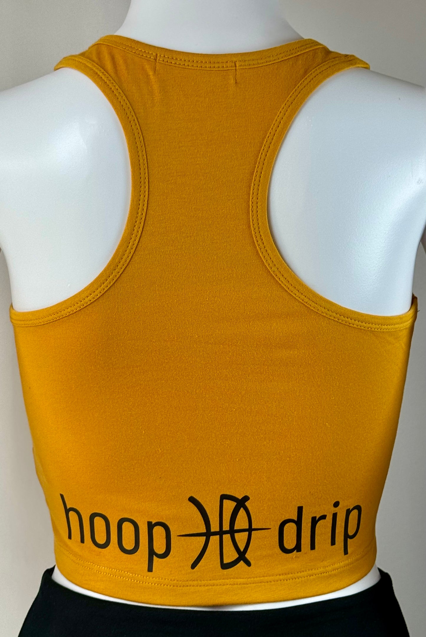 Women's Racerback Mustard Yellow Crop Tank Top