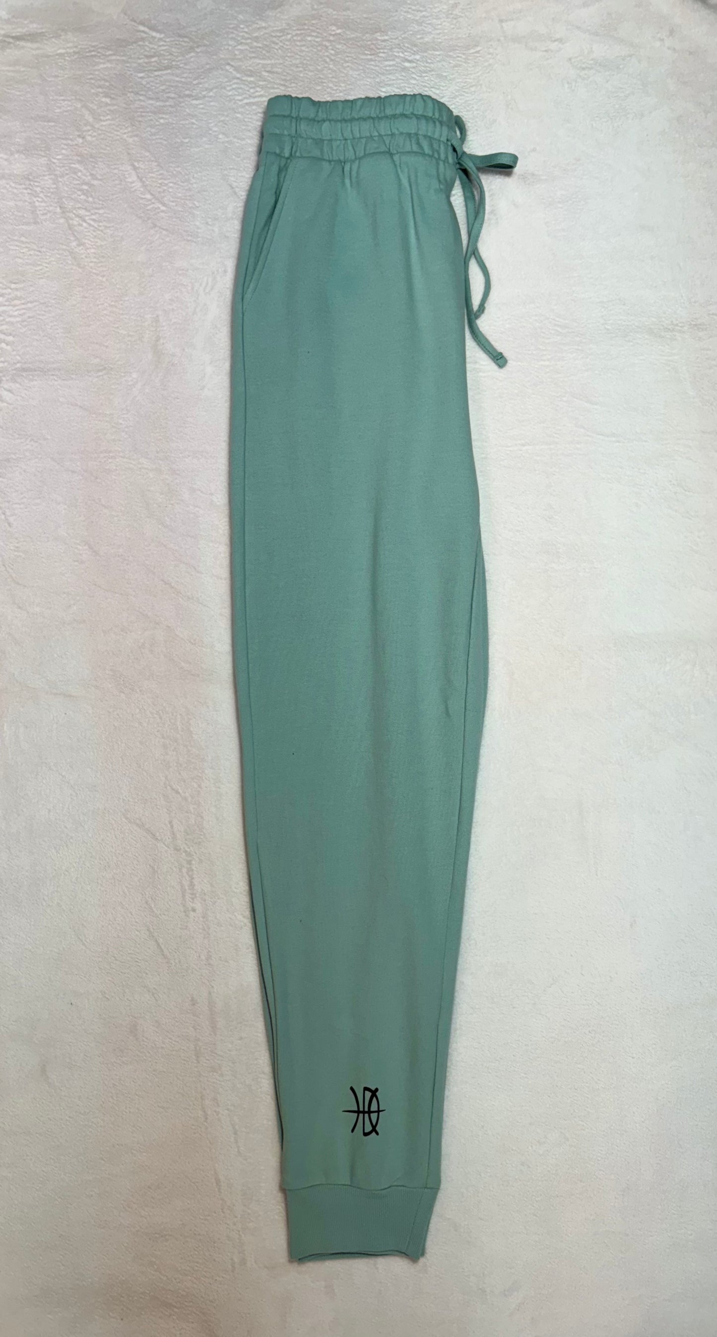 Women's Midweight Light Green Full Logo Joggers