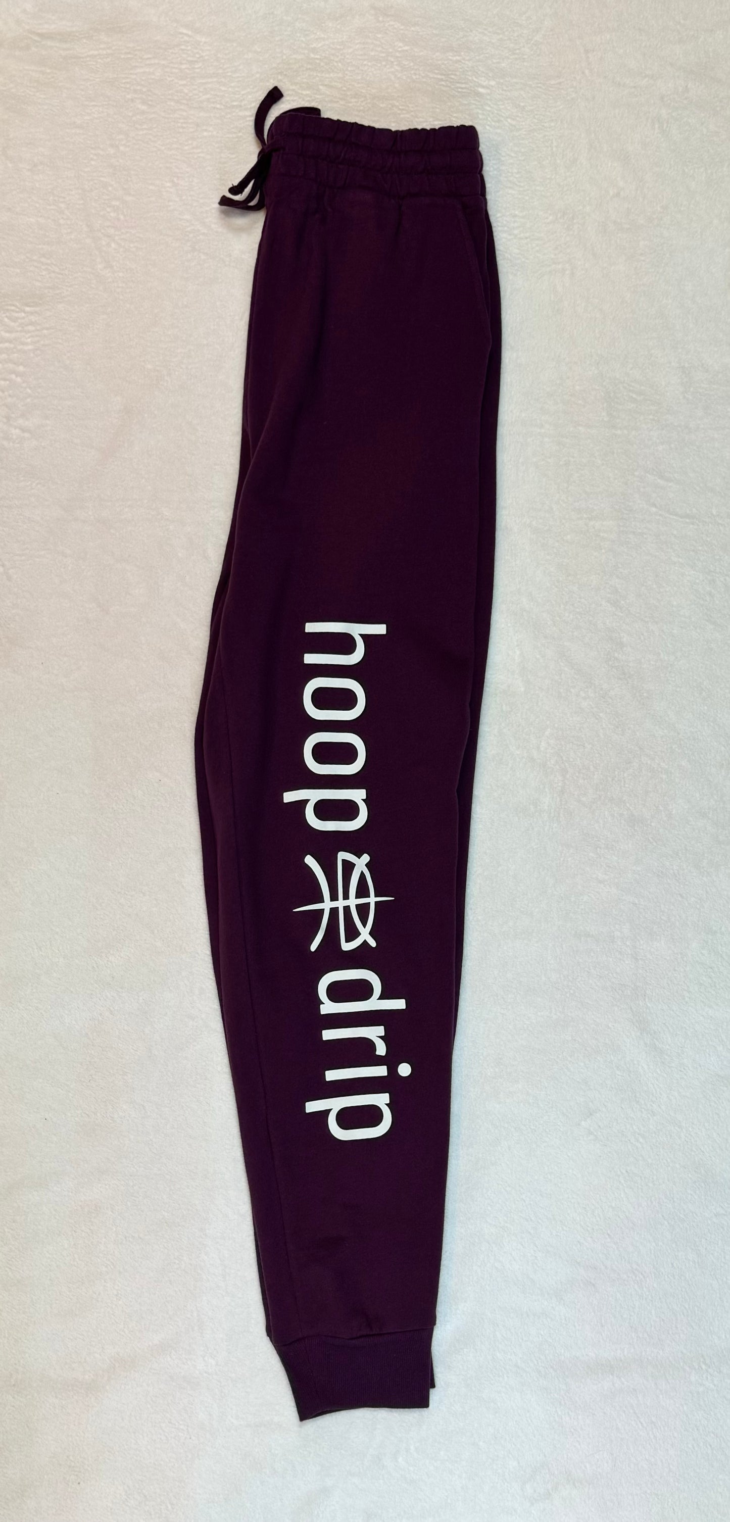 Women's Midweight Dark Plum Full Logo Joggers