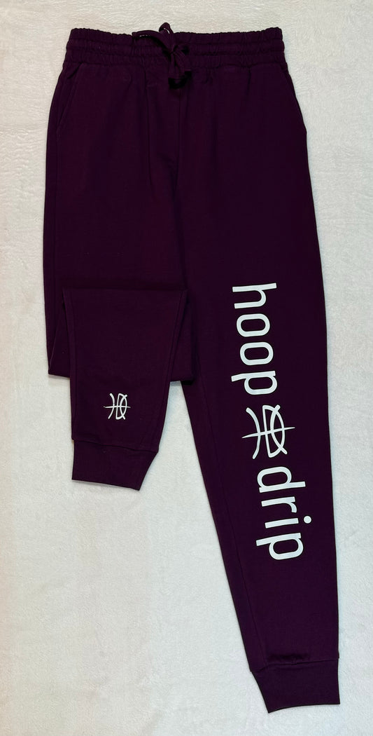 Women's Midweight Dark Plum Full Logo Joggers