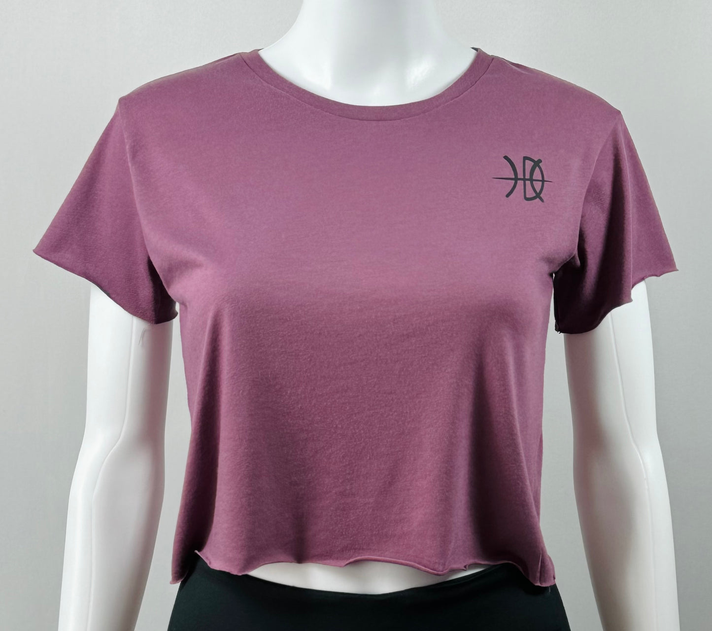 Women's Crop Short Sleeve Purple Scatter Tee