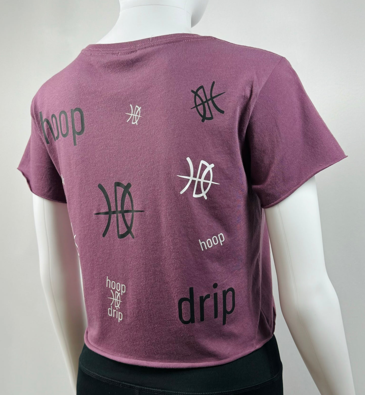 Women's Crop Short Sleeve Purple Scatter Tee