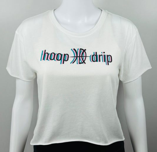 Women's Crop Short Sleeve Black/Teal/Pink SHADOW Tee