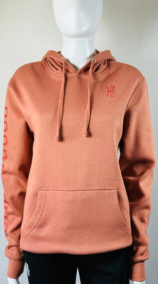 Women's Fleece Dessert Rose/Red Logo Hoodie