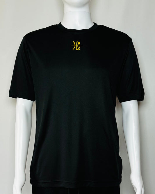 Men's Performance T-Shirt Black/Gold Center Logo