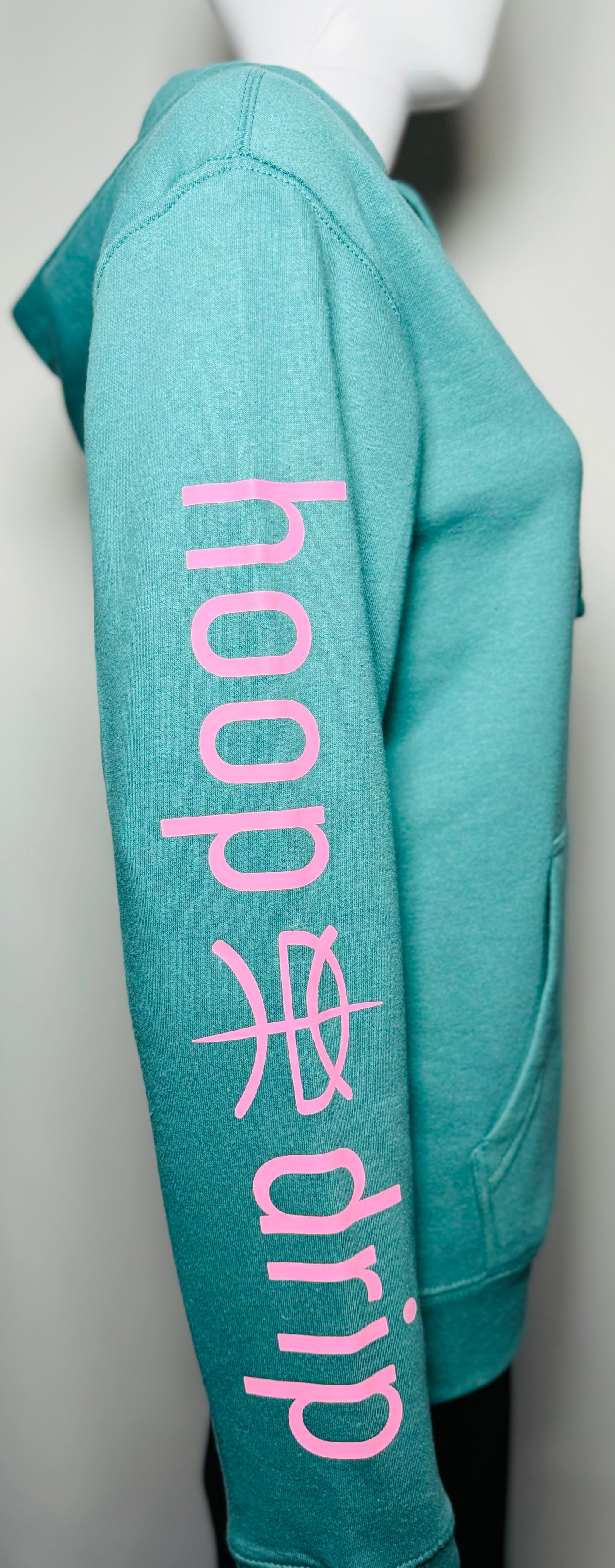 Women's Fleece Teal/Pink Logo Hoodie