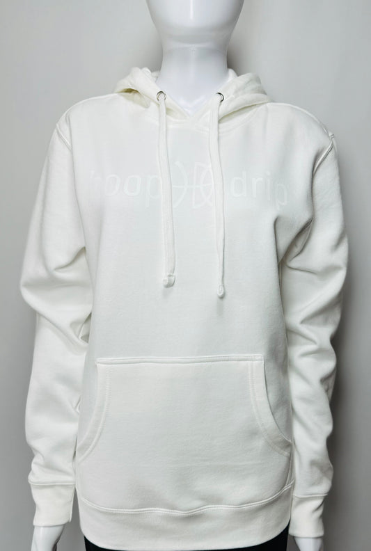 Unisex Fleece White Logo Hoodie