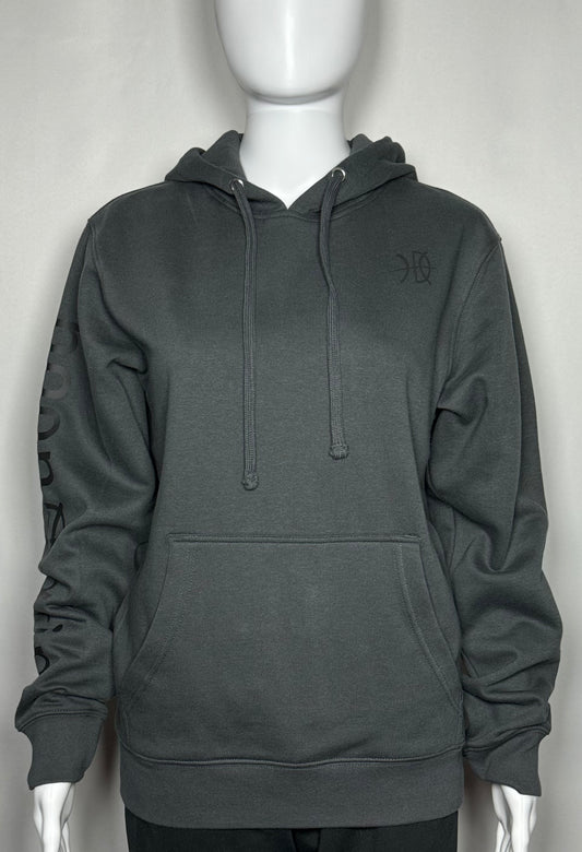 Women's Fleece Charcoal Grey/Black Logo Hoodie