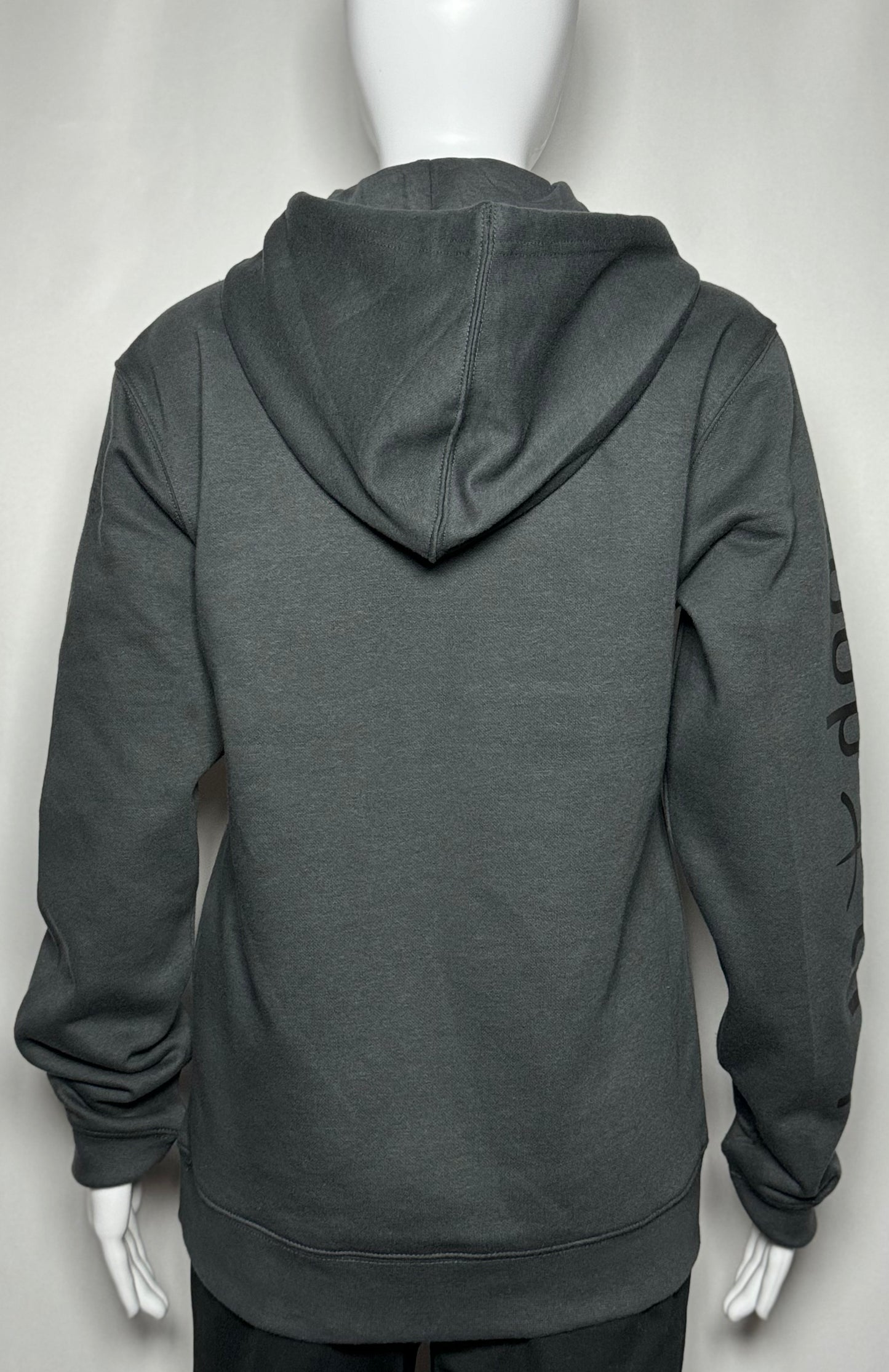 Women's Fleece Charcoal Grey/Black Logo Hoodie