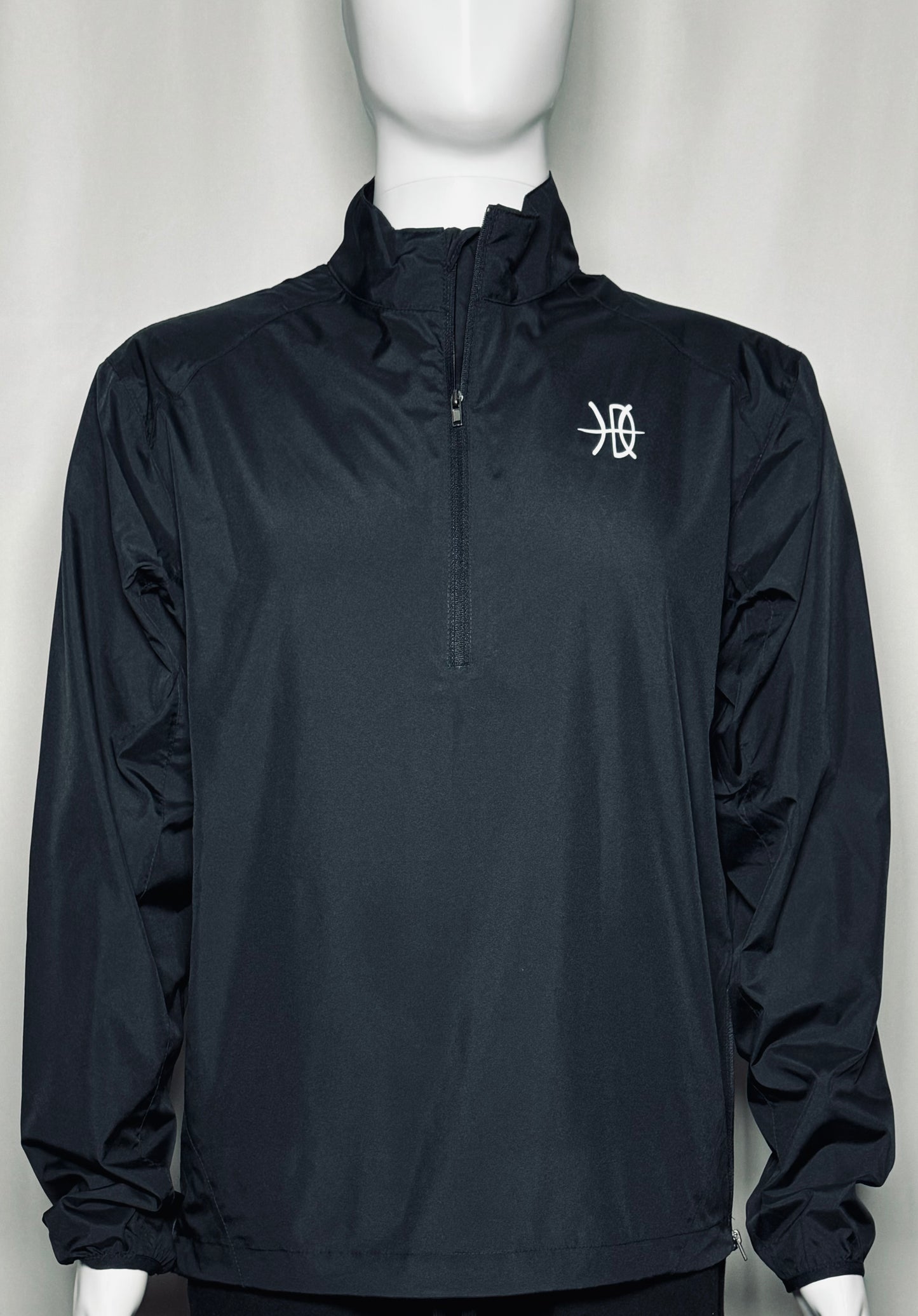 Men's 1/2 Zip Pull Over Black Wind Breaker