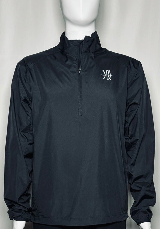 Men's 1/2 Zip Pull Over Black Wind Breaker