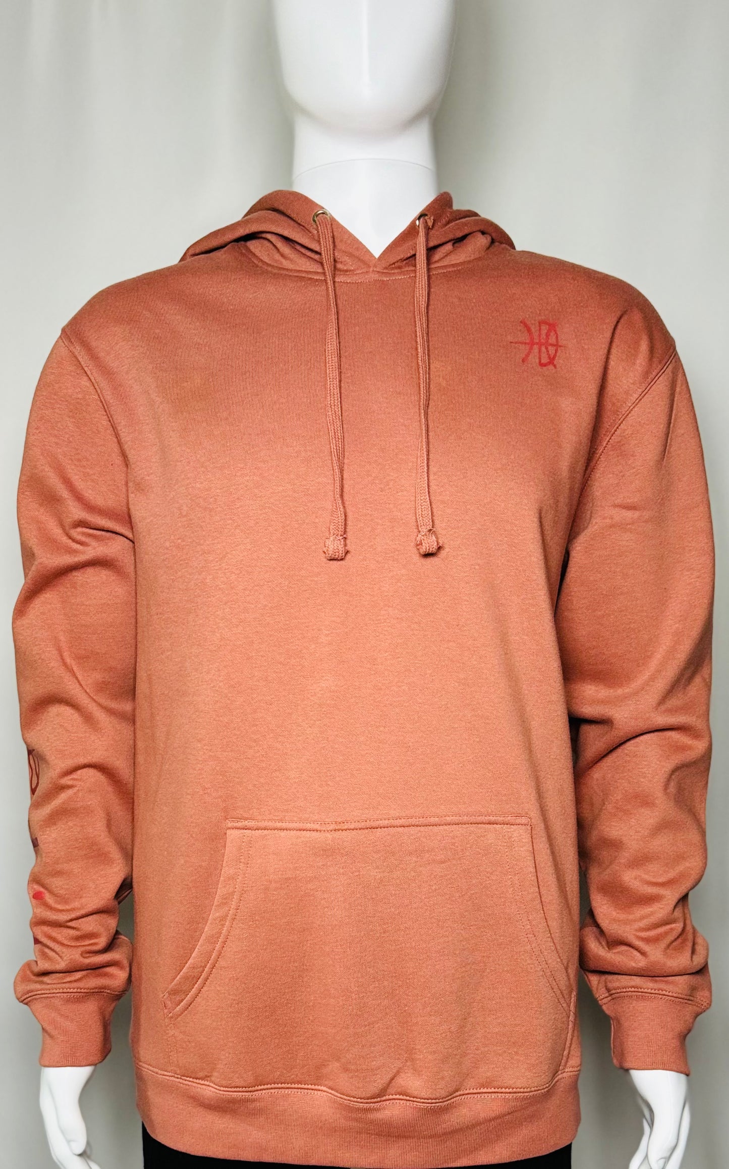 Men's Fleece Dessert Rose/Red Logo Hoodie