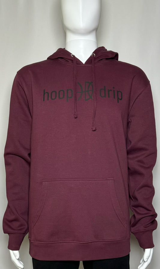 Men's Fleece Maroon/Black Logo Hoodie