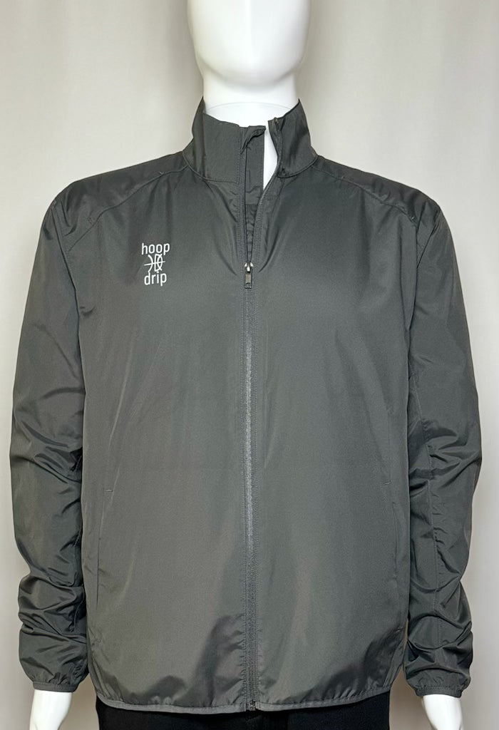 Men's Full Zip Gray Wind Breaker