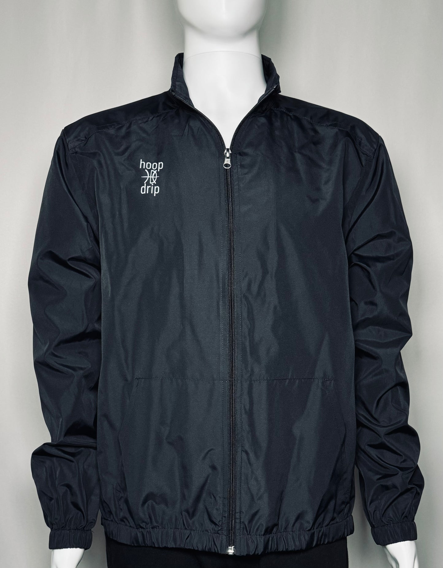 Men's Full Zip Black Wind Breaker