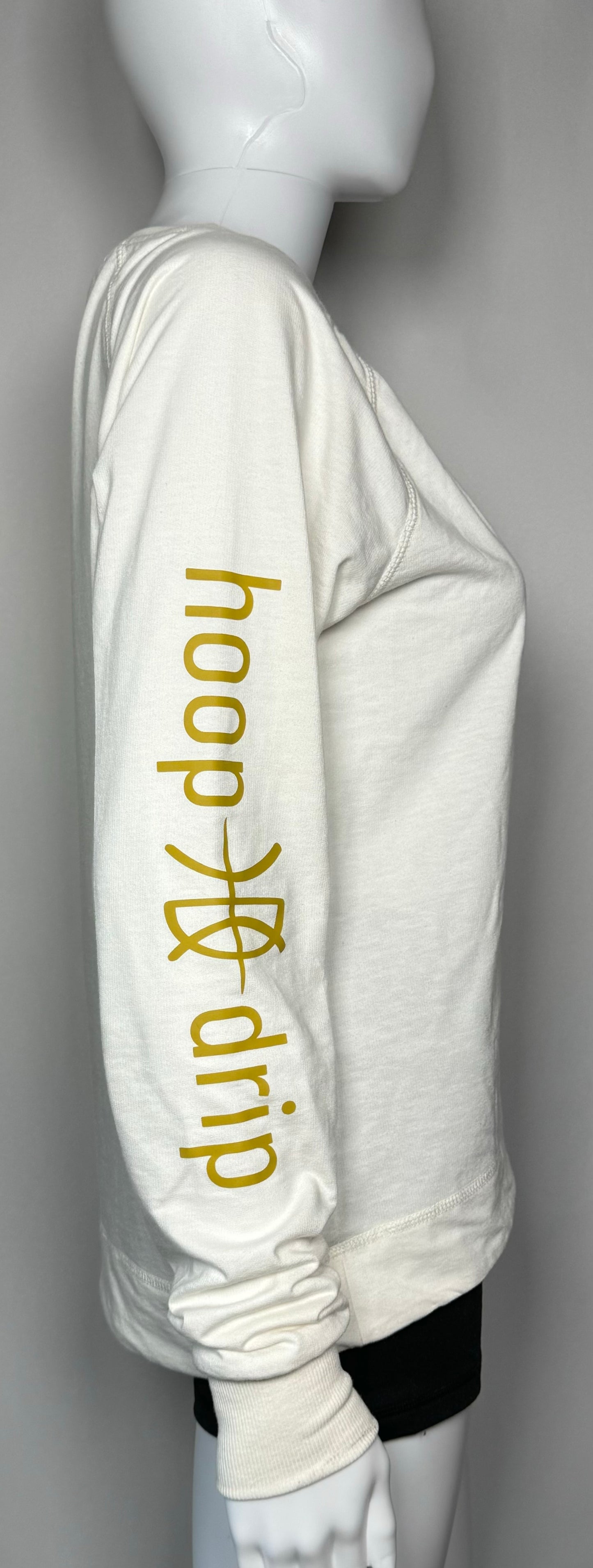 Women's Lightweight Crewneck Gardenia White/Gold Logo